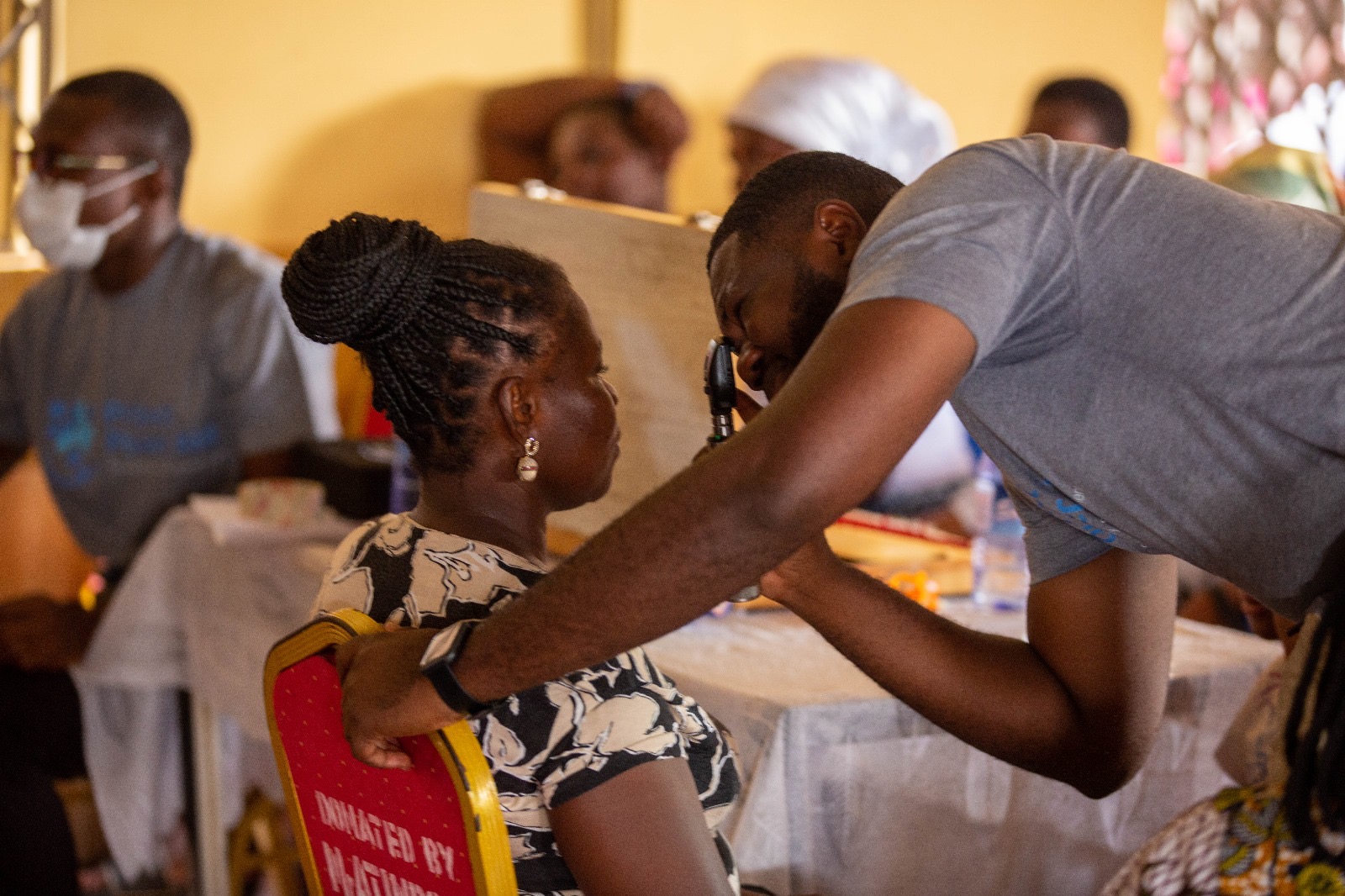 Eye examination during community outreach